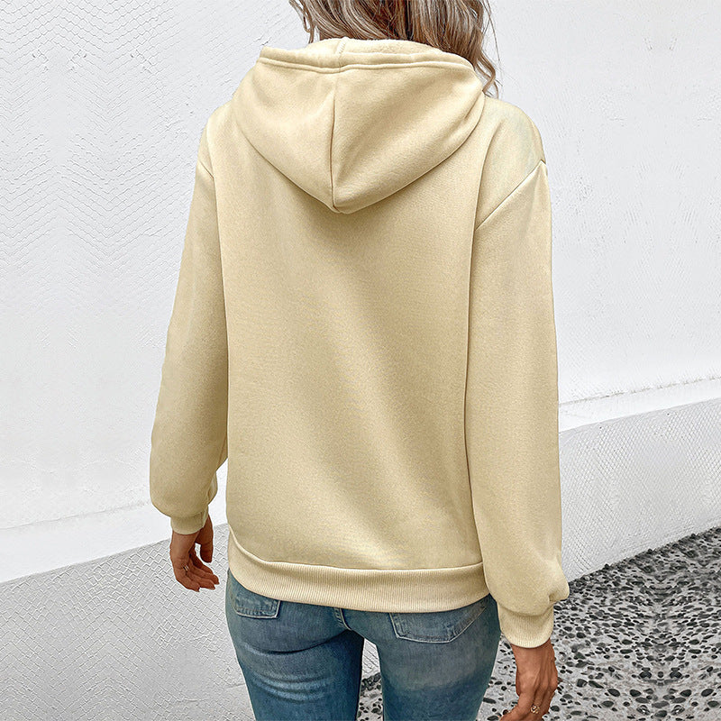 Herbst Damen tragen bedruckten Hoodie