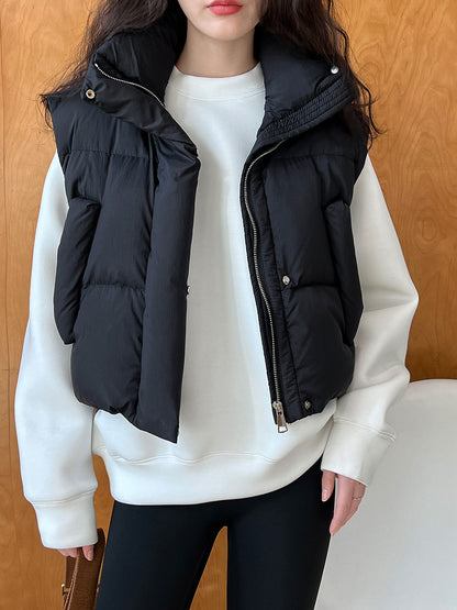 Pull Maillard épais à col rond avec doublure polaire et couche d'air pour femme