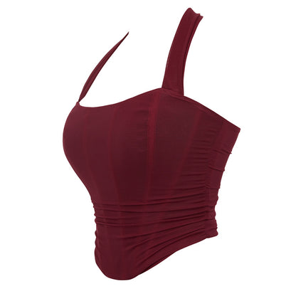 Mesh Breathable Double Strap Series Neck Women Tube Top Body Shaping Top