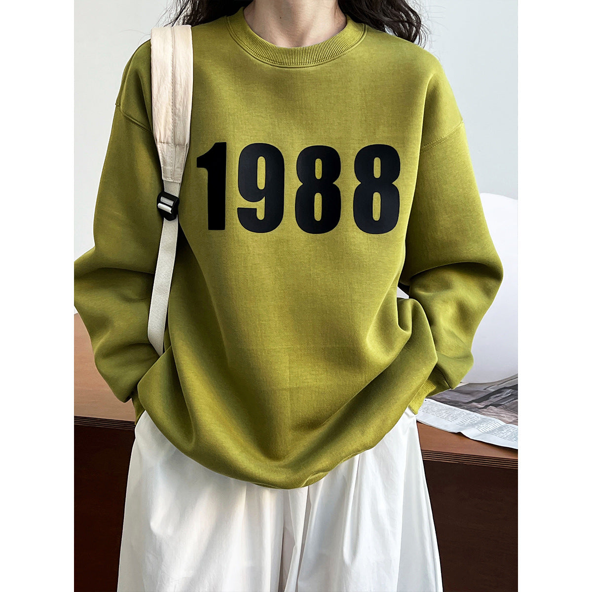 Printed Pullover Sweatshirt Women Lazy Loose Early Autumn Oversize Top