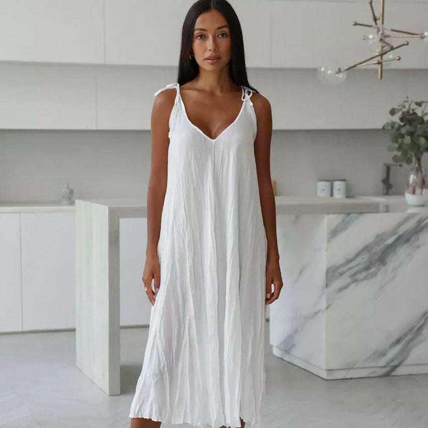 Chemise de nuit longue blanche ample pour femme, vêtement d'extérieur décontracté et confortable, vêtements d'intérieur