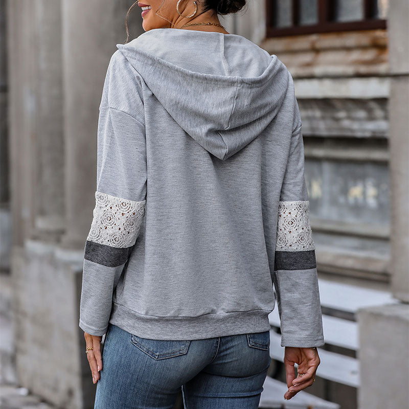 Herbst Damen Langarm Kapuzenpullover