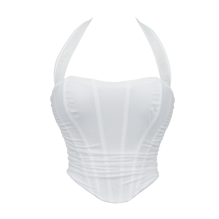 Mesh Breathable Double Strap Series Neck Women Tube Top Body Shaping Top