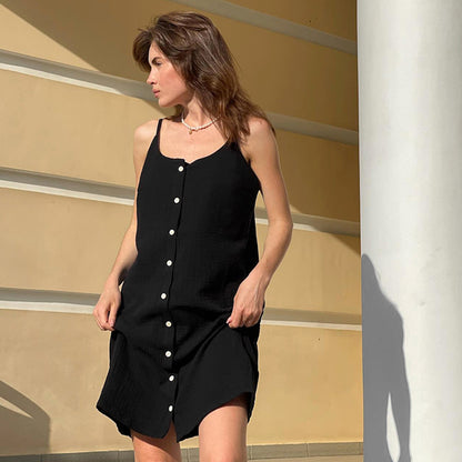 Chemise de nuit sexy d'automne décontractée en pur coton pouvant être portée à l'extérieur, ample et confortable, vêtements de maison pour femmes