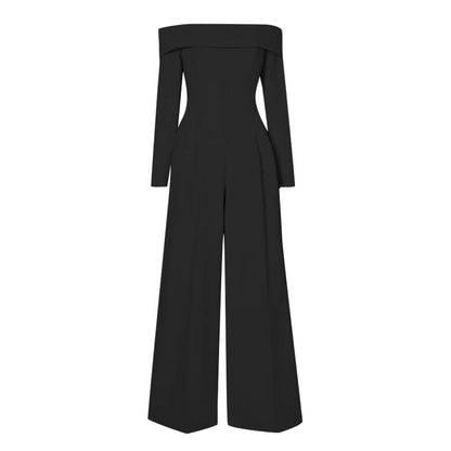 Neckholder-Jumpsuit „Sommergöttin“ von eleganter Prominenten-Hose mit hoher Taille und weitem Bein