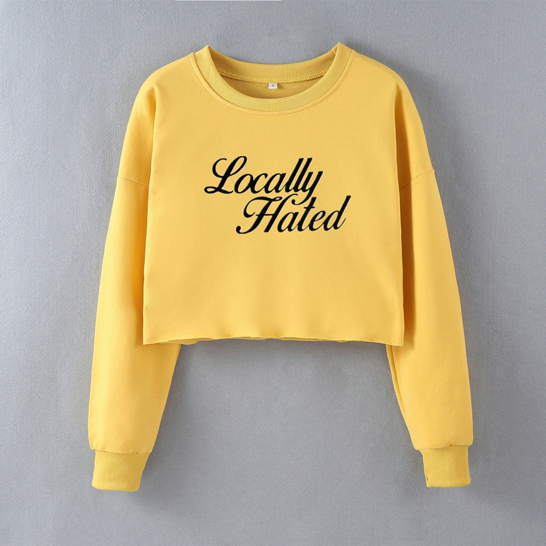 Locally Hated Street Hipster Sexy Women Top Short Long Sleeve Sweater