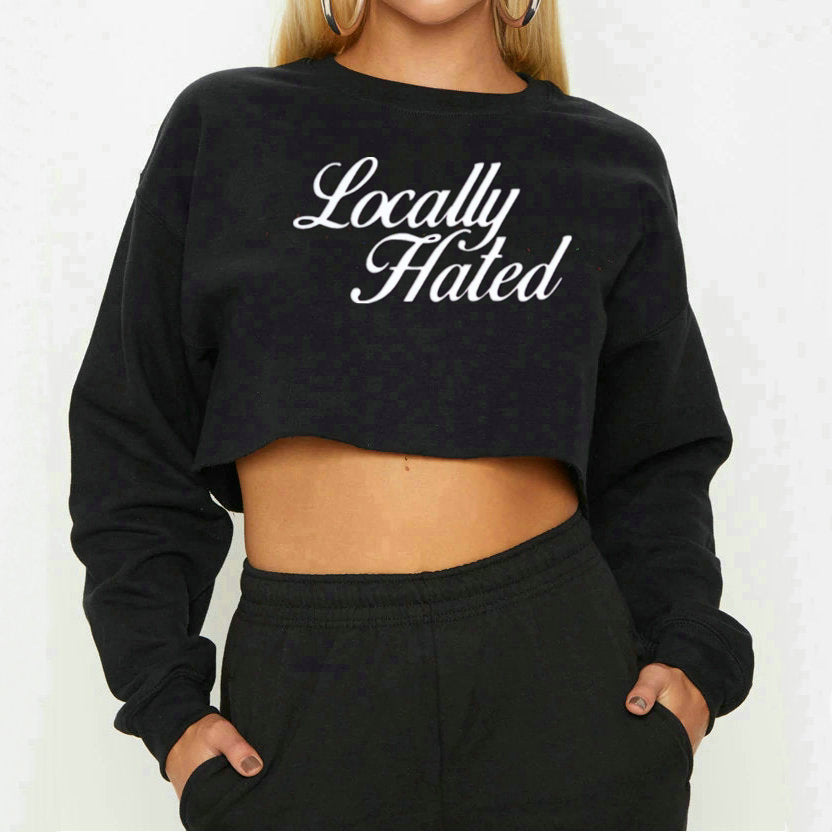 Locally Hated Street Hipster Sexy Women Top Short Long Sleeve Sweater