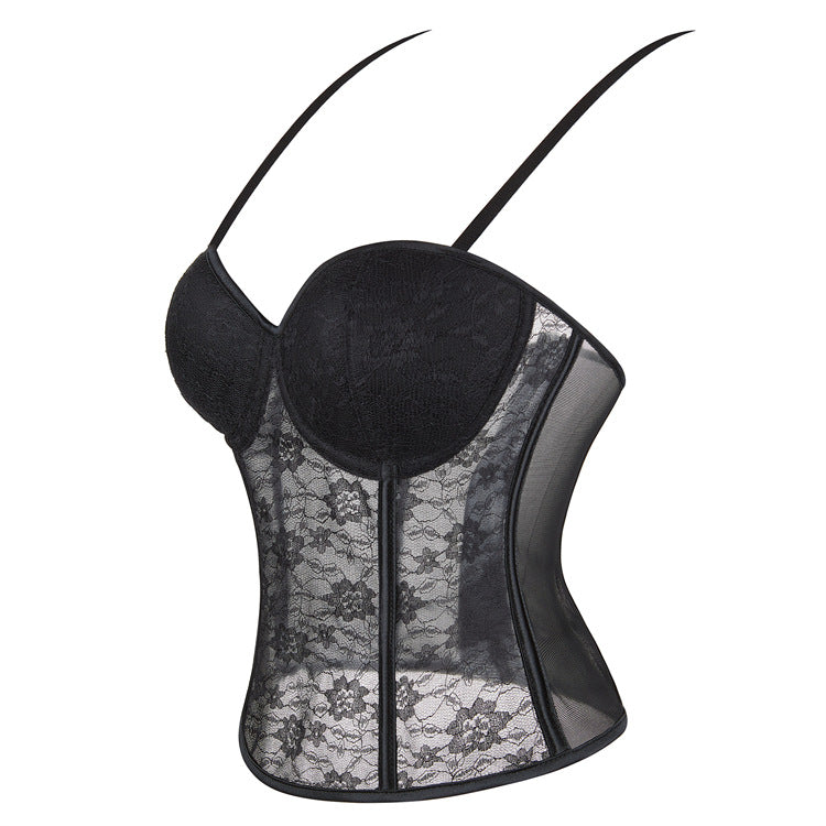 Mesh Breathable Strap with Cup Lady Sexy Body Corset