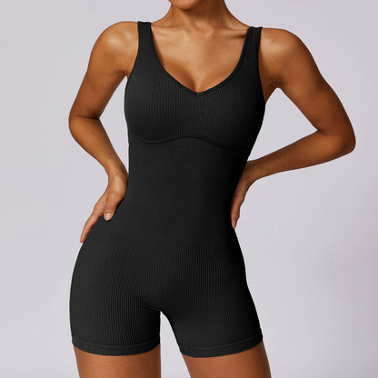 Combinaison de yoga sans couture haute résistance pour femme, combinaison de sport élastique moulante, fitness, une pièce