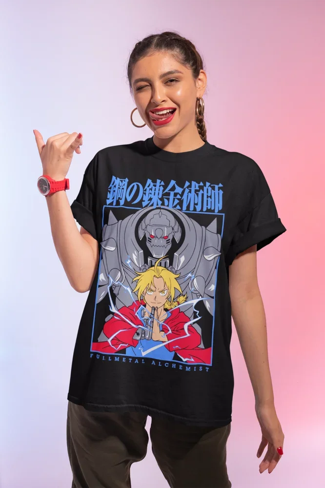 T-shirt Fullmetal Alchemist Elric Alphonse Brotherhood Anime T-shirt doux unisexe