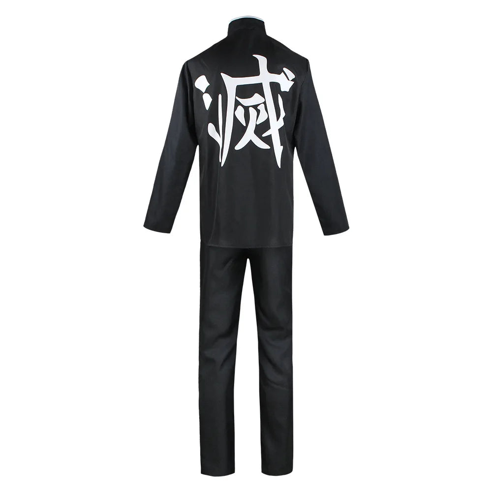 Anime Kimetsu No Yaiba Shinazugawa Genya Cosplay Kostüm Gürtel Kisatsutai Team Uniform Hemd Hosen Kleidung Set Halloween Requisiten