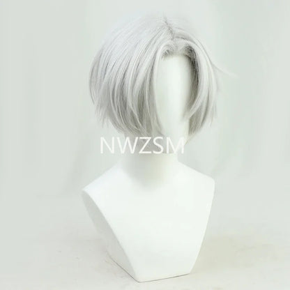 Anime Tokyo Revengers Kurokawa Izana Cosplay Perruque Argent Blanc Court Perruque Résistant À La Fibre Cheveux avec Bonnet De Perruque Gratuit Halloween