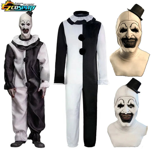 Art The Clown Cosplay Movie Terrifier 2 Art The Clown Cosplay Costume Jumpsuit Mask Halloween Costumes Mask for Men Women