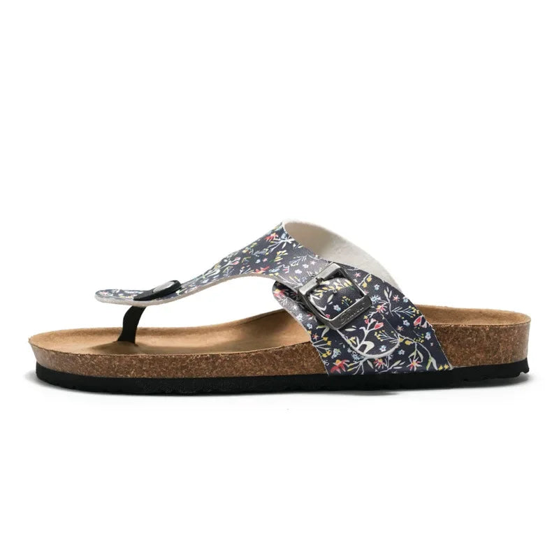 Pantoufles en liège pour femmes d'été 2024 Tide Student Beach Water Pine Sandal Flip Flop KWN-1281F