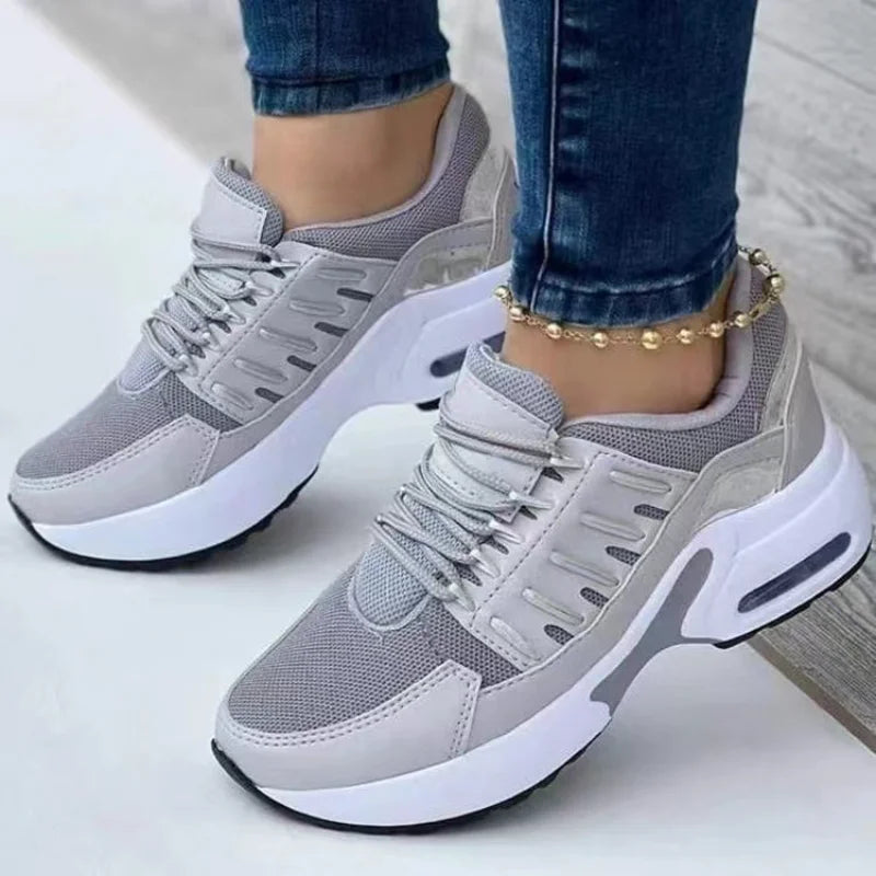 Mode Frau Vulkanisieren Plattform Casual Sneakers Frauen Wohnungen Mesh Atmungsaktiv Laufschuhe Wanderschuhe Chunky Sommer Sport Schuh