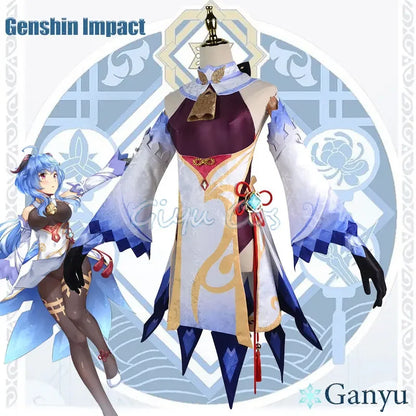 Costume de Cosplay Ganyu Genshin Impact Uniforme de Carnaval Adulte Anime Costumes de Fête d'Halloween Jeu pour Femmes