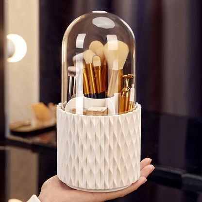 1 boîte de rangement multifonctionnelle rotative à 360 ° pour pinceaux de maquillage, boîte de rangement portable pour cosmétiques de bureau, rouge à lèvres, sourcils, stylo, fard à paupières