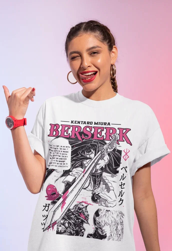 Berserk Manga Strip Guts T-Shirt Berserker Armour Anime Soft Tee Alle Größen