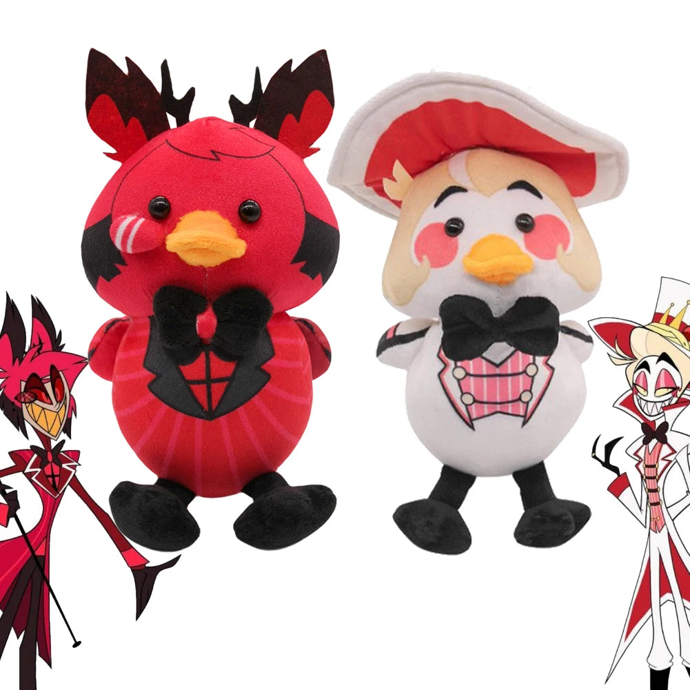 Lucifer Duck Alastor Cosplay Hazzbin Fantasy Hotel Adam Charlie Angel Plush Mascot Costume Soft Stuffed Doll Halloween Gifts