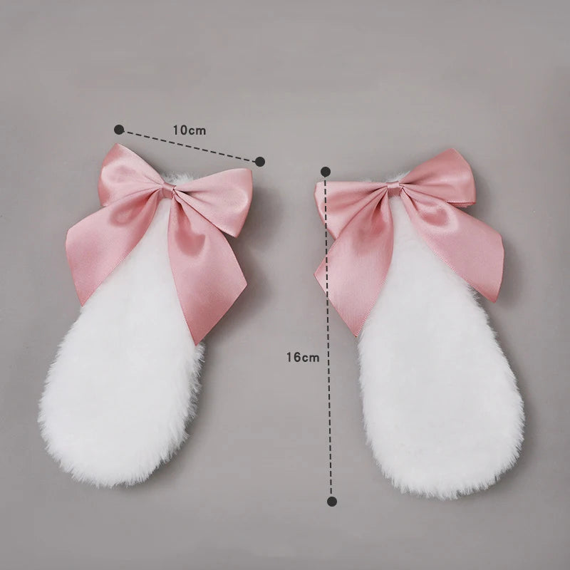 Kawaii Lolita Bunny Ears Hairpin Cosplay Anime Girls Costumes Droppy Rabbit Hairclips Cute Headwear For Women