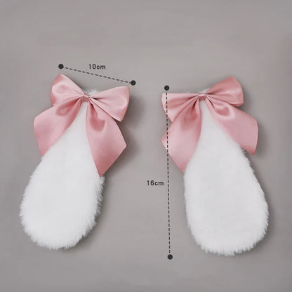 Kawaii Lolita Bunny Ears Hairpin Cosplay Anime Girls Costumes Droppy Rabbit Hairclips Cute Headwear For Women