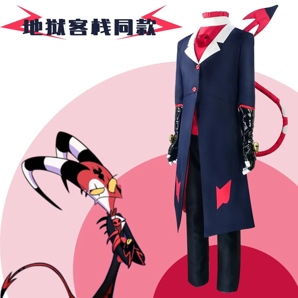 Anime Helluva Boss Blitzo Cosplay Kostüm HavingTail Party Uniform Anzug mit Schwanz Halloween Outfit für Männer Frauen Custom Prop