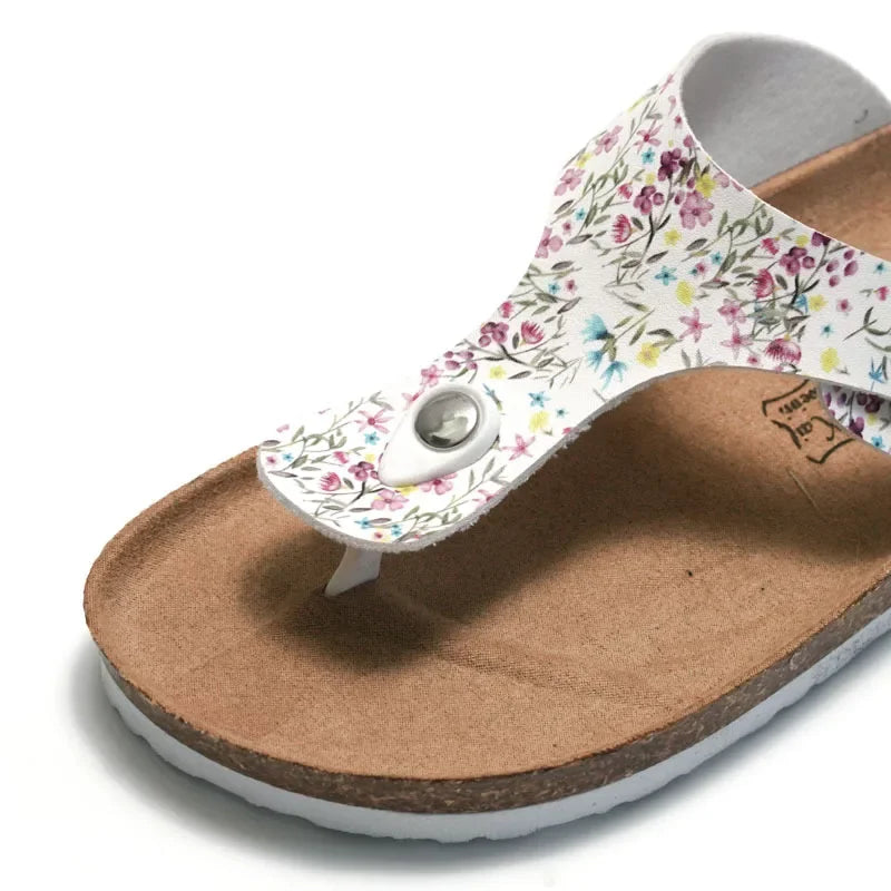 Pantoufles en liège pour femmes d'été 2024 Tide Student Beach Water Pine Sandal Flip Flop KWN-1281F