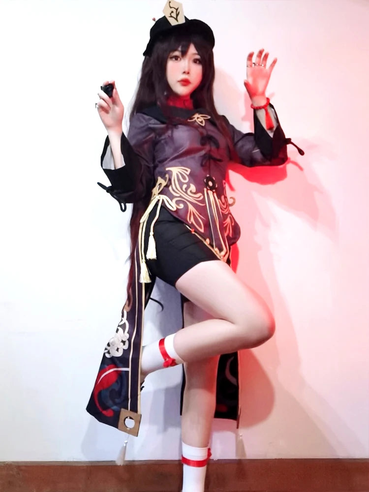 Costume de Cosplay Genshin Impact de Hutao, uniforme de style chinois, costumes d'Halloween pour femmes, jeu Hu Tao