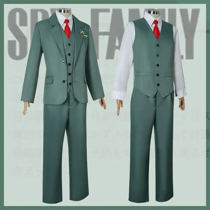 Costume d'uniforme de cosplay de la famille d'espionnage d'anime Loid Forger, costume et cravate pour hommes, chemise blanche