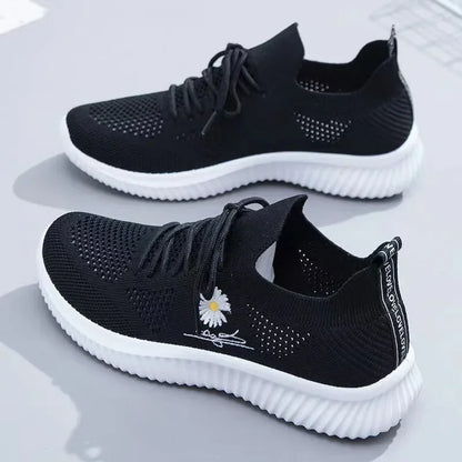 New Spring and Summer Women's Fly-Knit Sneakers Fashionable All-Match Running Shoes Mesh Breathable Casual Female Students