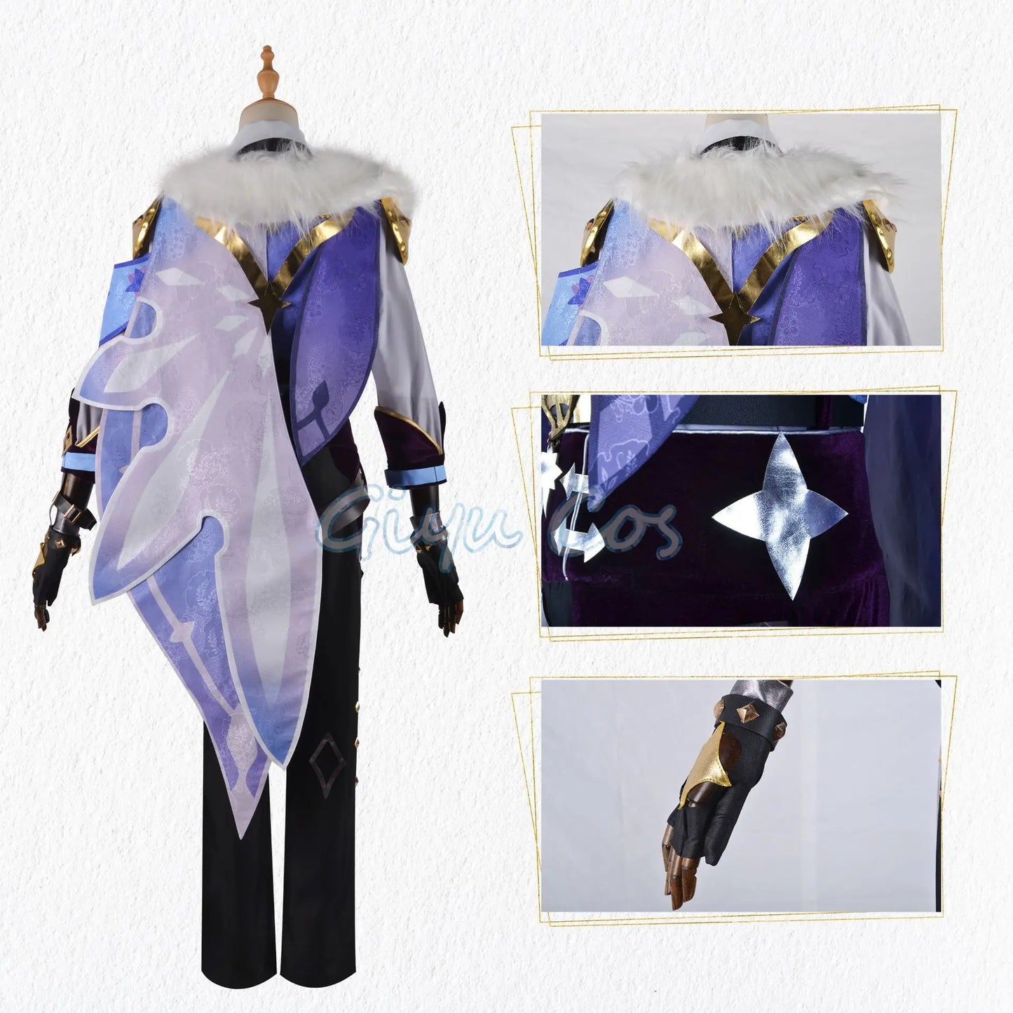 Genshin Impact Kaeya Cosplay Costume Uniforme Perruque Anime Halloween Costumes de Haute Qualité pour Hommes Jeu