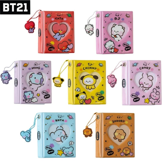 Lot de 32 albums photos Kawaii Bt21, livret de rangement pour cartes, anime coréen populaire Koya Cooky, classeur de 3 pouces, porte-cartes photo, collection de fans