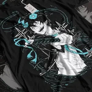 Blauer Exorzist Rin Okumura T-Shirt, Anime Shirt Grafik Anime T-Shirt Manga Shirt Japanischer Anime