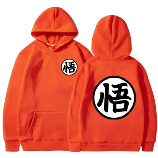 Sweat à capuche imprimé vintage pour homme, motif dessin animé japonais Goku, polaire, décontracté, style hip-hop, streetwear