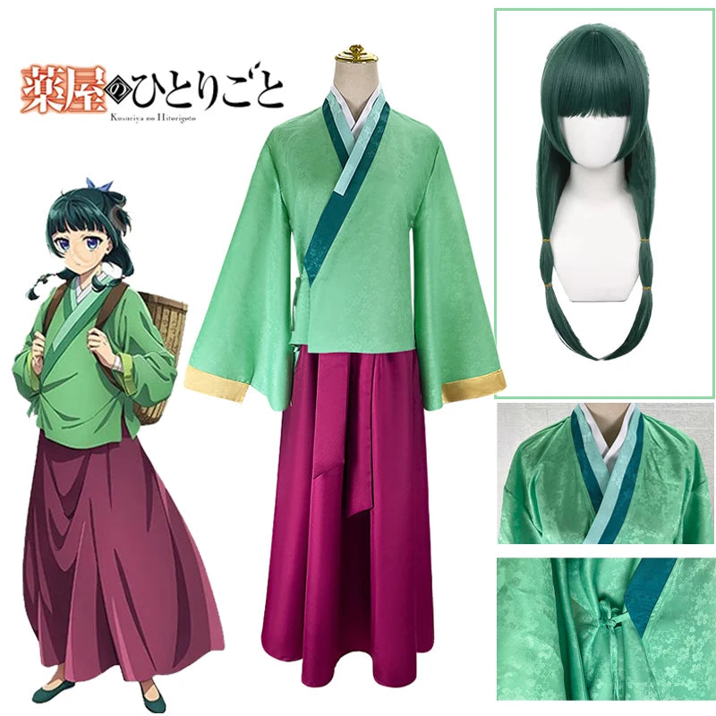 Anime Maomao Cosplay Costume Apothecary Diaries Kimono Mao Mao Uniforme Tenues Halloween Carnaval Fête Pour Femmes