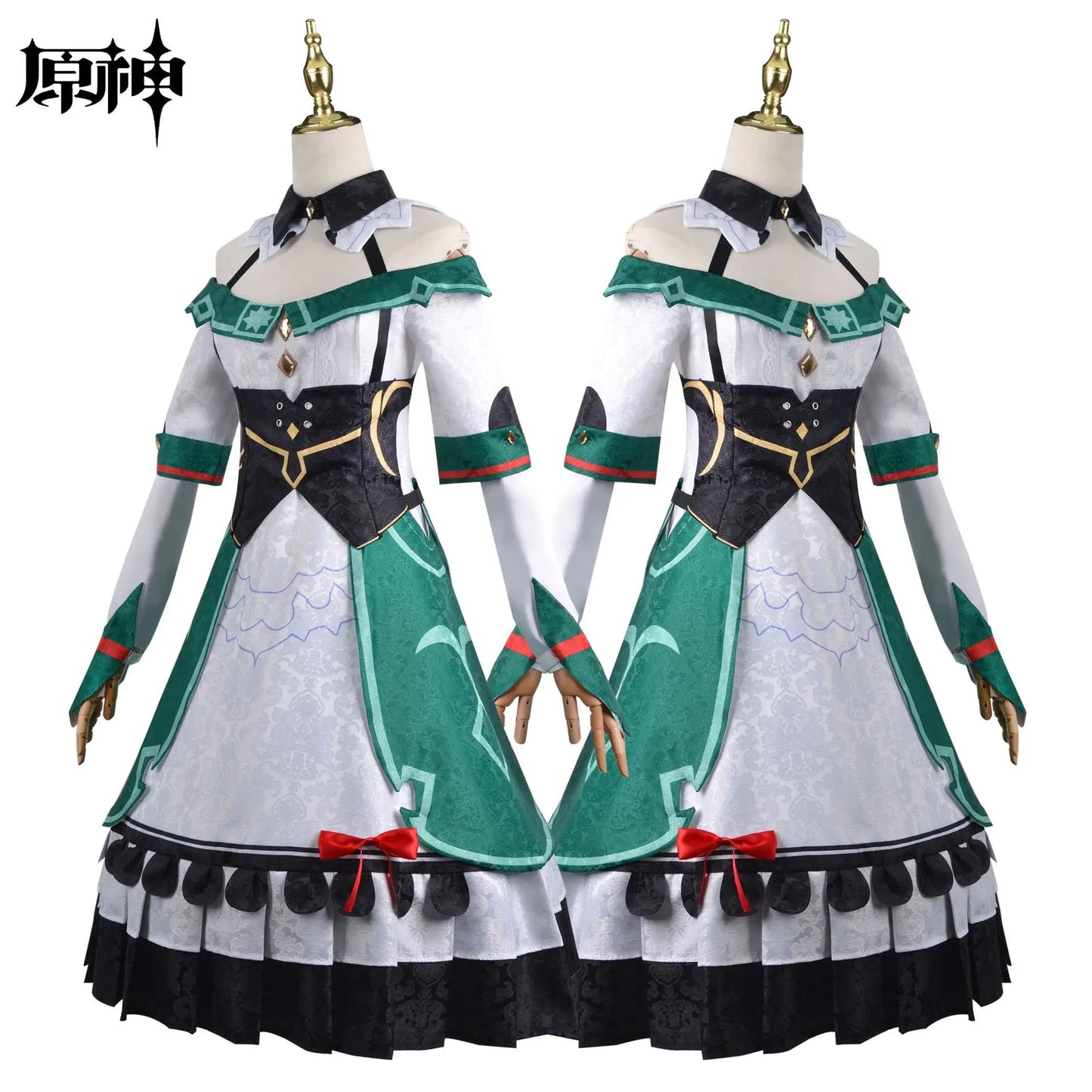 Anime-Spiel Genshin Impact Katheryne Cosplay-Partykostüm Perücke Halloween Adventurers Association Dienstmädchenkleid Uniform Mädchen Komplettset