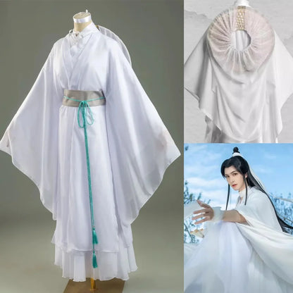 Xie Lian Cosplay Costume Tian Guan Ci Fu Cosplay Xielian Wigs Bamboo Hat Prop Men Women Halloween Comic Full Set Anime Cosplay