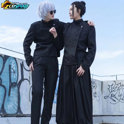 Geto Suguru Cosplay Anime Jujutsu Kaisen Cosplay Adulte Hommes Chemise Pantalon Perruque Lycée Halloween Uniforme Ensemble Complet