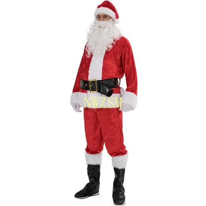 Weihnachten Weihnachtsmann Kostüm Cosplay Weihnachtsmann Kleidung Kostüm In Weihnachten Männer 5 teile/los Kostüm Anzug Für Erwachsene heißer