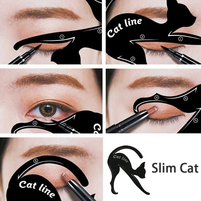 2pcs Eyeliner Stencils Cat Line Eyeliner Stamps Models Eyeliner Template Shaper Eye Liner Makeup Tool Makeup Products Косметика