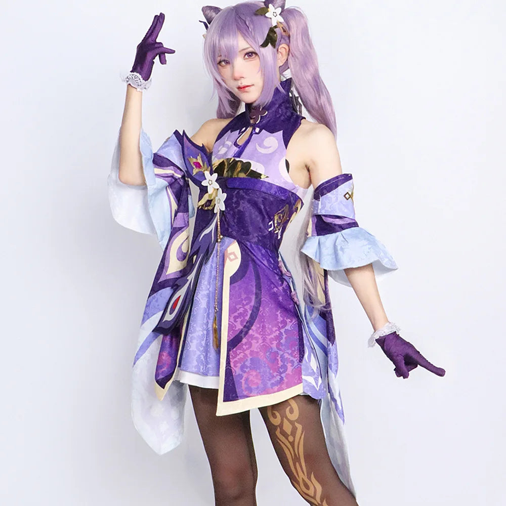 Keqing Cosplay Genshin Impact Costume Adult Carnival Uniform  Anime Halloween Party Costumes Masquerade Women Game