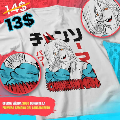 POWER T-Shirt Chainsaw Man  Anime Manga Gift Shirt