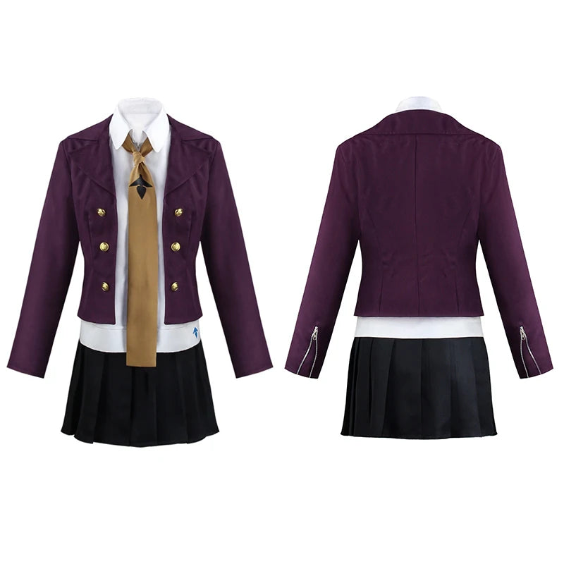 Anime Danganronpa Kirigiri Kyouko Cosplay Kostüm Lila Perücke Halloween Karneval Für Frau Kleidung Einschließlich Hemd Krawatte