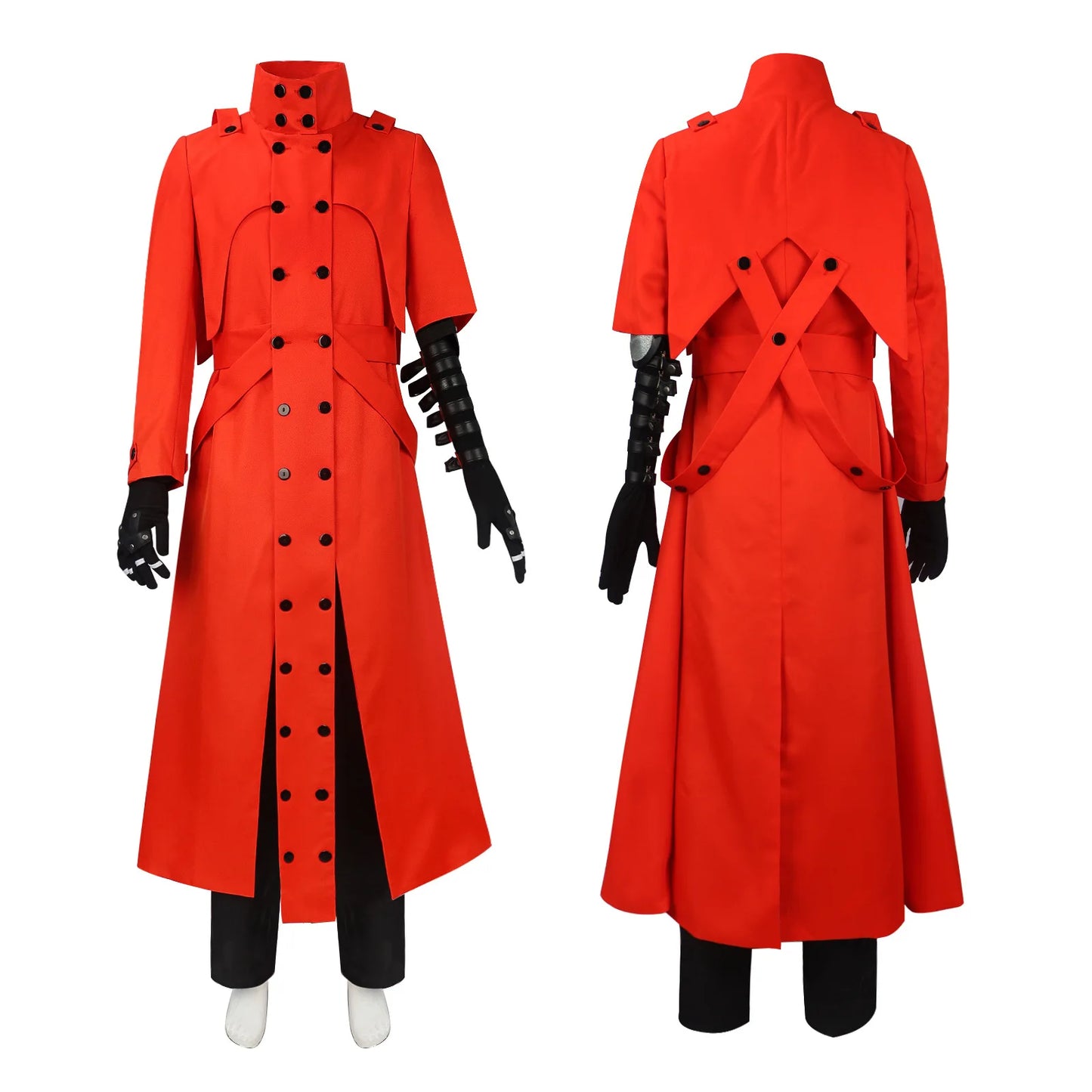 New Anime Trigun Vash The Stampede Cosplay Costume Long Red Windbreaker Coat Uniform Adult Man Halloween Carnival Suit prop