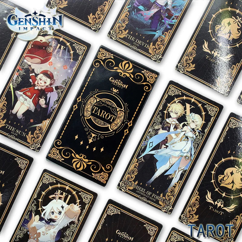 Lot de 22 cartes à jouer Genshin Impact Tarot Cosplay Anime Game Genshin Zhongli Kazuha Raiden Shogun Yae Miko Vita Tarot