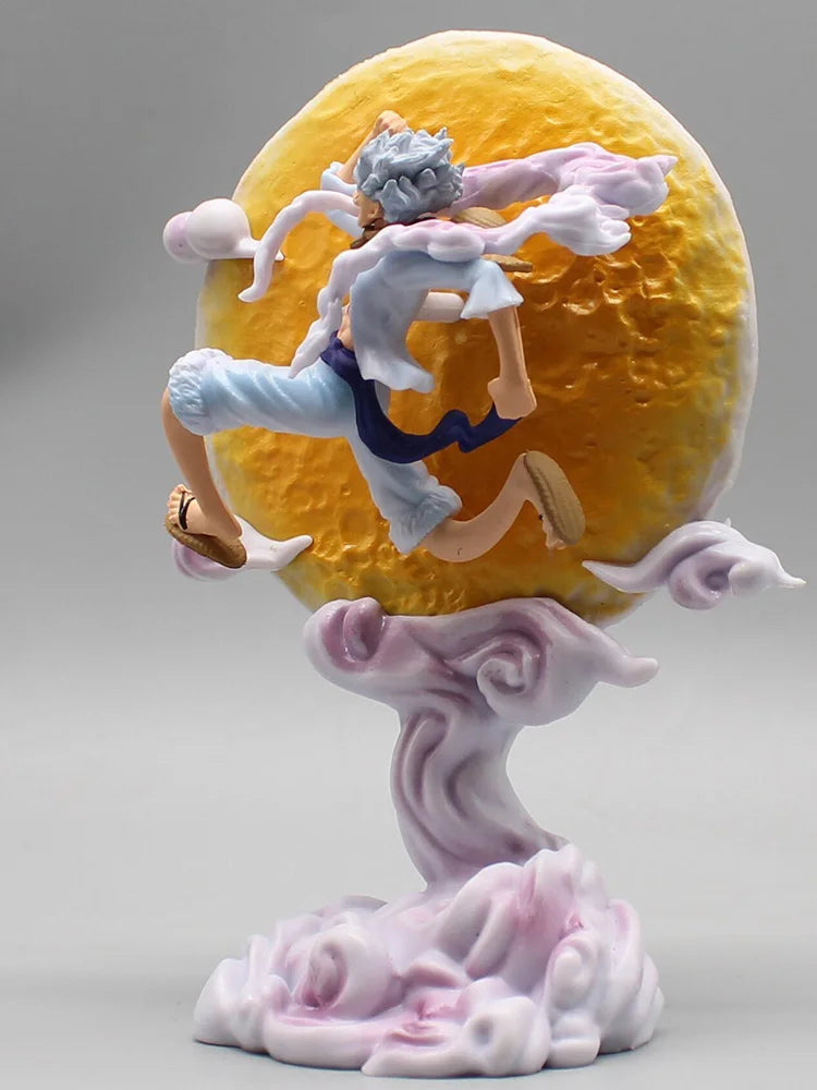 One Piece Anime Periphery  Figure Moon Nika Monkey Luffy Gear 5 With Moon Light Action Figure Gk Statue Model Home Decorations