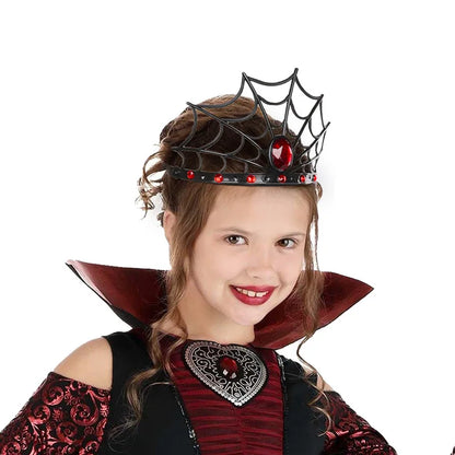 Lady Spider Queen Crown Gothic Black Rose Veil Headband Cosplay Halloween Party Cosutmes Props Skull Headwear Medusa Headpiece