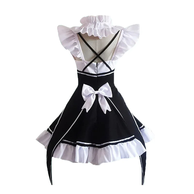 Anime „Leben in einer anderen Welt von Zero“: Rem/Ram Cosplay-Kostüm, Halloween, Frau, Cosplay-Perücke, Kleidung, inklusive Kopfbedeckung, Socken