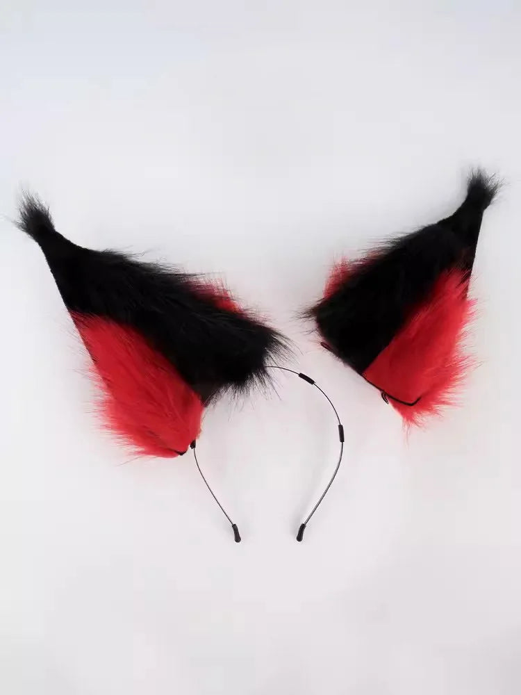 Anime Hazbin Hotel Alastor Cosplay Prop Radio Dämon Rot Wolf Fuchs Ohren Hairhoop Kopfbedeckung Stirnband Für Kostüm Zubehör Waffe