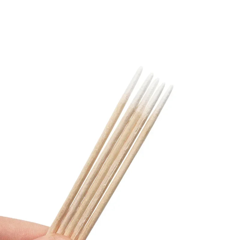 Lot de 100 à 500 cotons-tiges en bois pour nettoyer les ongles, bâtonnets de coton-tige en bois pour manucure, correcteur de détails, dissolvant de vernis à ongles, outil d'art